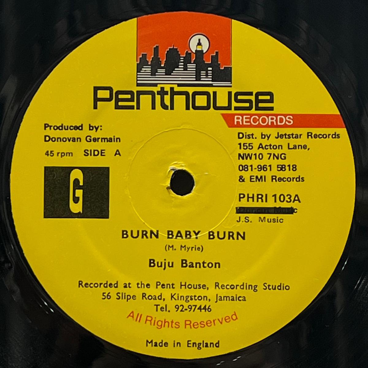 BUJU BANTON / Burn Baby Burn (Penthouse Records PHRI-103, 12inch)