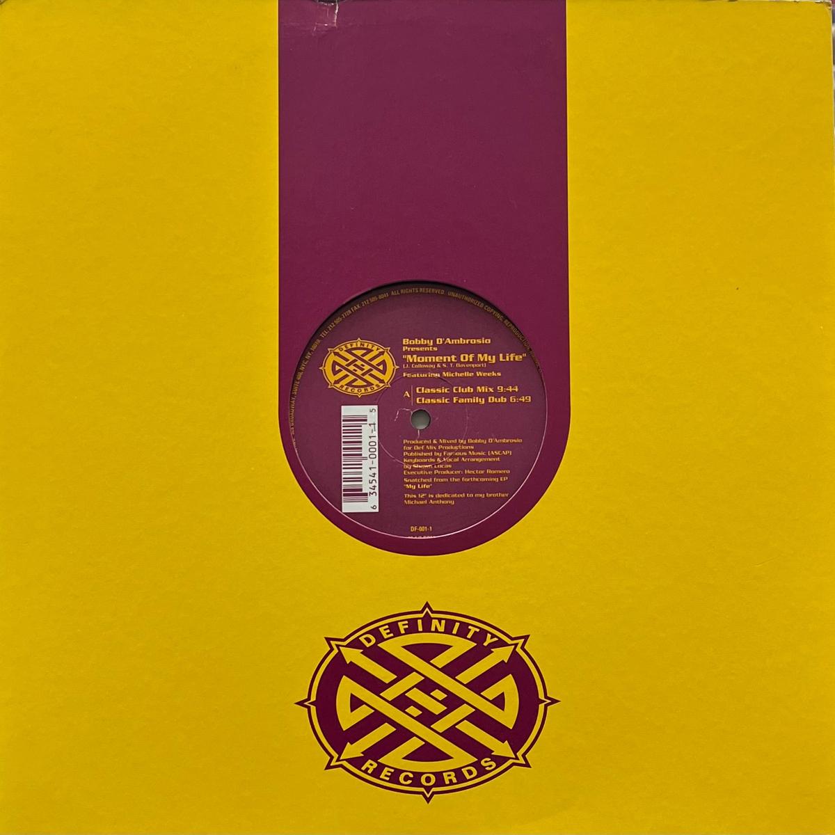 BOBBY D'AMBROSIO / Moment Of My Life (Definity DF-001-1, 12inch)