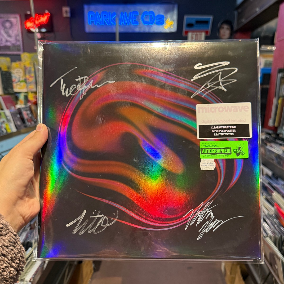 Microwave - Let's Start Degeneracy [Park Ave SIGNED Exclusive Indie Baby Pink + Clear w/ Purple Splatter LP]