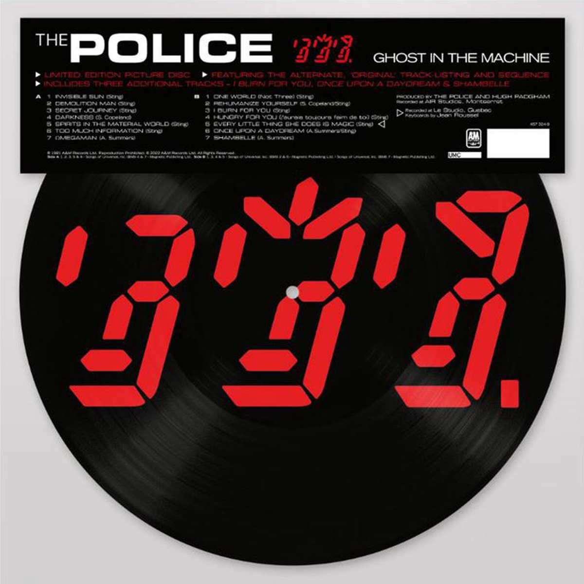 THE POLICE 8211 Ghost In The Machine (w 3 Bonus Tracks) 8211 LP 8211 Picture Disc Vinyl