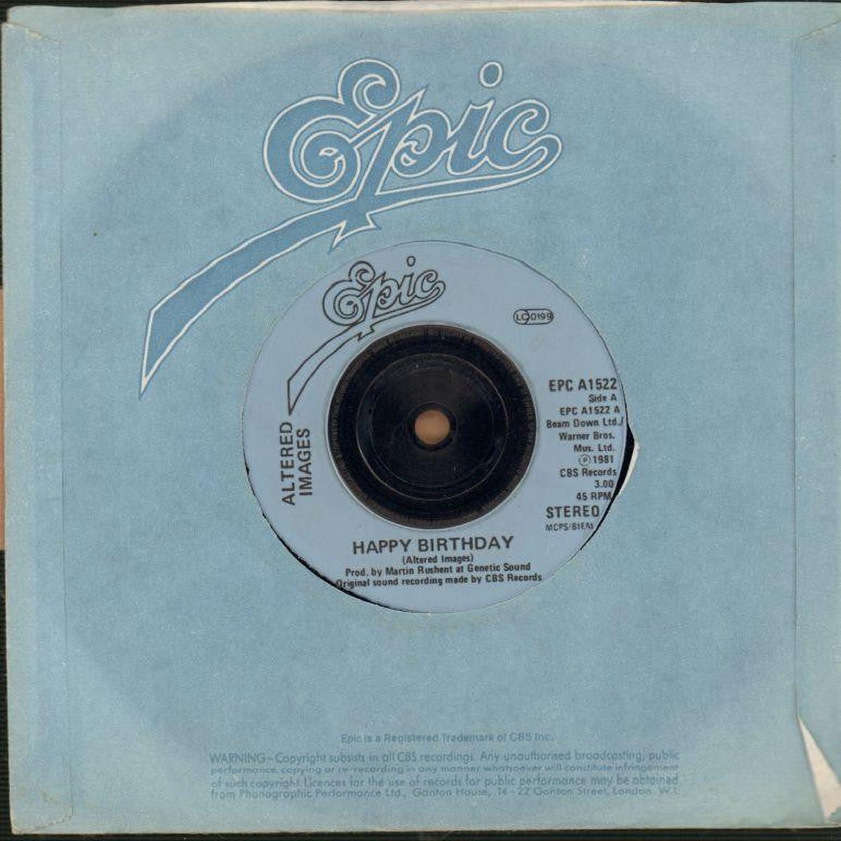 Happy Birthday-Epic-7  Vinyl-VG/Ex