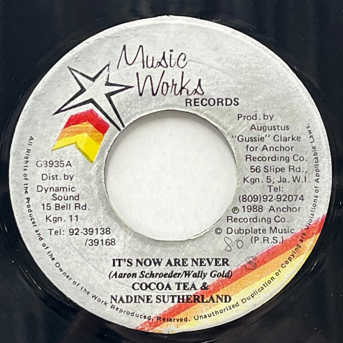COCOA TEA & NADINE SUTHERLAND / It's Now Or Never (Music Works Records G8935, 7inch)