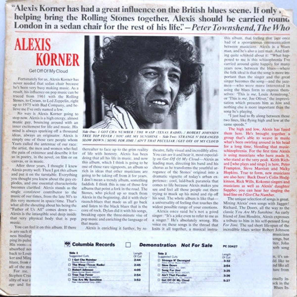 Alexis Korner - Get Off Of My Cloud (LP, Album, Promo) (Very Good Plus (VG+))