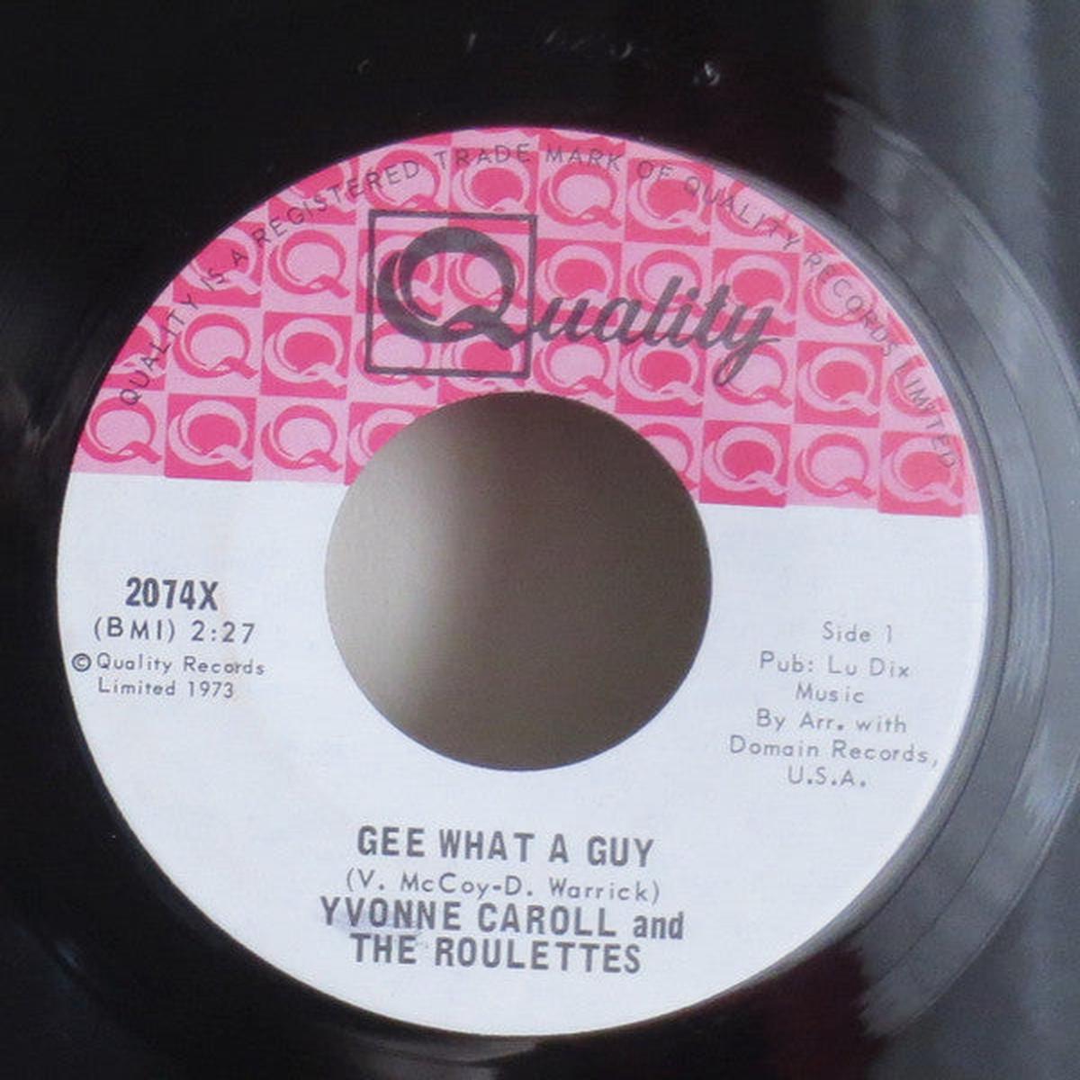Yvonne Carroll And The Rollettes - Gee What A Guy (7", Mono, RE) (Very Good Plus (VG+))