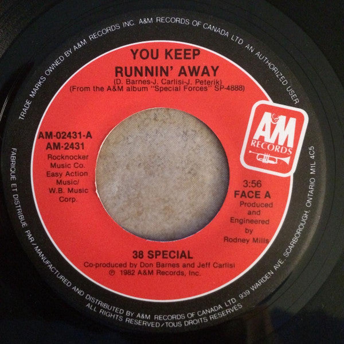 38 Special - You Keep Runnin' Away (7", Single) (Very Good Plus (VG+))