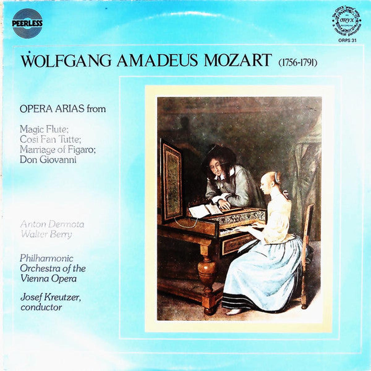 Wolfgang Amadeus Mozart, Das Philharmonie Orchester Wiener, Josef Kreuter - Opera Arias from Magic Flute, Cosi Fan Tutte, Marriage Of Figaro, Don Giovanni (LP) (Very Good Plus (VG+))