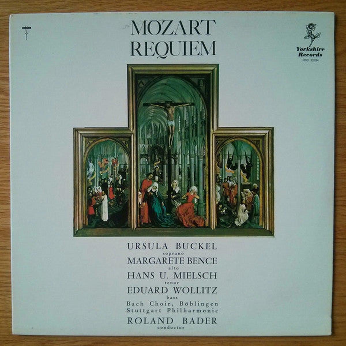 Wolfgang Amadeus Mozart, Ursula Buckel, Margarethe Bence, Hans-Ulrich Mielsch, Eduard Wollitz, Bach Chor, Bblingen, Stuttgarter Philharmoniker, Roland Bader - Requiem (LP, Album, RE) (Very G
