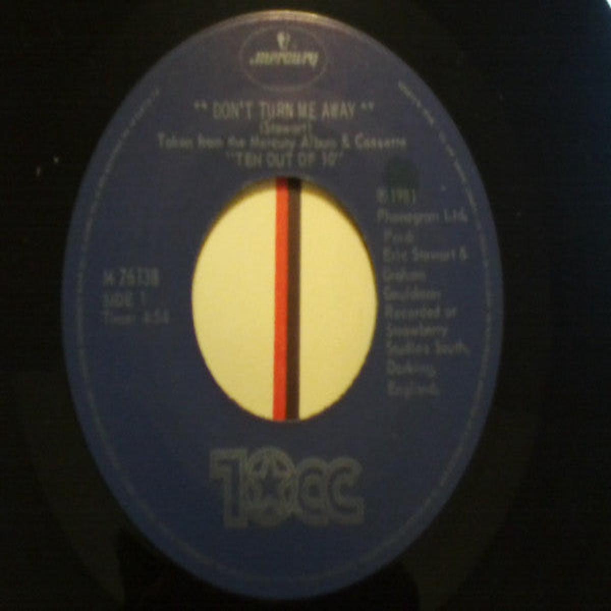 10cc - Don't Turn Me Away (7", Single) (Very Good Plus (VG+))